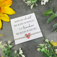 Load image into Gallery viewer, Teacher Heart Beaded Bracelet