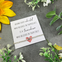 Load image into Gallery viewer, Teacher Heart Beaded Bracelet