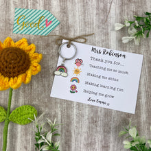 Load image into Gallery viewer, Personalised Teacher Rainbow Keyring