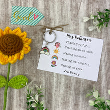 Load image into Gallery viewer, Personalised Teacher Rainbow Keyring