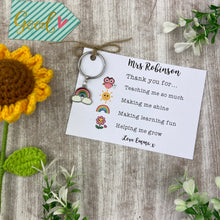 Load image into Gallery viewer, Personalised Teacher Rainbow Keyring