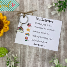 Load image into Gallery viewer, Personalised Teacher Rainbow Keyring