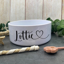 Load image into Gallery viewer, Heart Name Dog Bowl