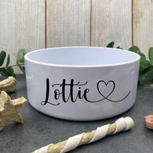 Load image into Gallery viewer, Heart Name Dog Bowl