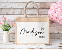 Load image into Gallery viewer, Jute Bridesmaid Bag