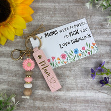 Load image into Gallery viewer, Personalised Mother’s Day Flower Keyring