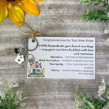 Load image into Gallery viewer, New Home Crystal Keyring