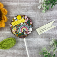 Load image into Gallery viewer, Personalised Good Luck On Your First Day In School Belgian Chocolate Lollipop