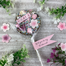 Load image into Gallery viewer, Flower Girl Personalised Belgian Chocolate Lollipop