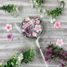Load image into Gallery viewer, Flower Girl Personalised Belgian Chocolate Lollipop