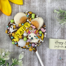 Load image into Gallery viewer, Easter Personalised Belgian Chocolate Lollipop