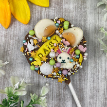 Load image into Gallery viewer, Easter Personalised Belgian Chocolate Lollipop