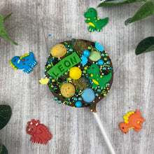 Load image into Gallery viewer, Personalised Dinosaur Chocolate Lollipop