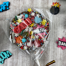 Load image into Gallery viewer, Personalised Superhero Chocolate Lollipop
