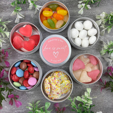 Load image into Gallery viewer, Love Is Sweet Wedding Favours | Personalised Sweet Tins
