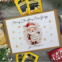 Load image into Gallery viewer, Personalised Teacher Christmas Gift Box - Tea & Biscuit Box