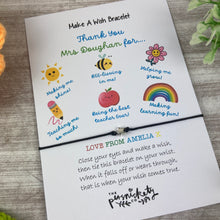Load image into Gallery viewer, Teacher Thank You For.... Wish Bracelet