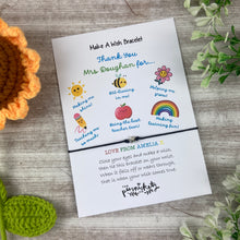 Load image into Gallery viewer, Teacher Thank You For.... Wish Bracelet-The Persnickety Co