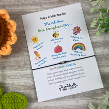 Load image into Gallery viewer, Teacher Thank You For.... Wish Bracelet