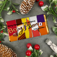 Load image into Gallery viewer, Merry Christmas Boyfriend Novelty Personalised Chocolate Bar-The Persnickety Co