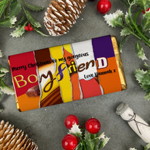 Load image into Gallery viewer, Merry Christmas Boyfriend Novelty Personalised Chocolate Bar