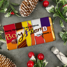 Load image into Gallery viewer, Merry Christmas Boyfriend Novelty Personalised Chocolate Bar