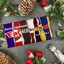 Load image into Gallery viewer, Merry Christmas Father In Law Novelty Personalised Chocolate Bar