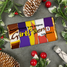 Load image into Gallery viewer, Merry Christmas Girlfriend Novelty Personalised Chocolate Bar-The Persnickety Co