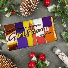 Load image into Gallery viewer, Merry Christmas Girlfriend Novelty Personalised Chocolate Bar