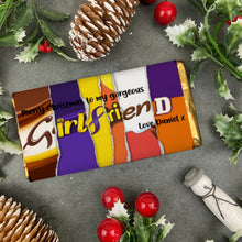 Load image into Gallery viewer, Merry Christmas Girlfriend Novelty Personalised Chocolate Bar