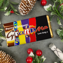 Load image into Gallery viewer, Merry Christmas Grandma Novelty Personalised Chocolate Bar