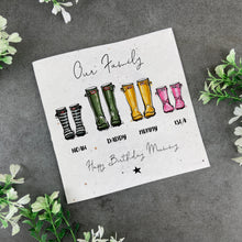 Load image into Gallery viewer, Wellie Family Happy Birthday card