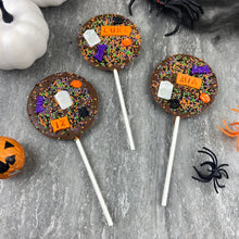 Load image into Gallery viewer, Personalised Belgium Chocolate Halloween Lollipops