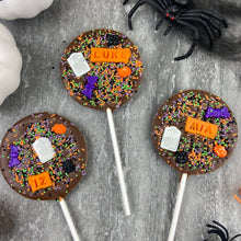 Load image into Gallery viewer, Personalised Belgium Chocolate Halloween Lollipops-The Persnickety Co