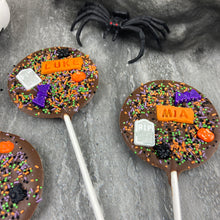 Load image into Gallery viewer, Personalised Belgium Chocolate Halloween Lollipops