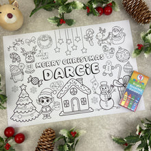 Load image into Gallery viewer, Personalised Christmas Colouring Placemat-The Persnickety Co