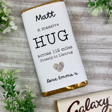 Load image into Gallery viewer, A Massive Hug - Personalised Across The Miles Chocolate Bar-The Persnickety Co