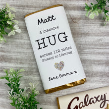 Load image into Gallery viewer, A Massive Hug - Personalised Across The Miles Chocolate Bar