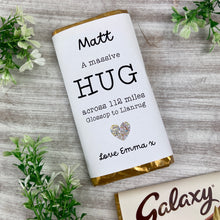 Load image into Gallery viewer, A Massive Hug - Personalised Across The Miles Chocolate Bar