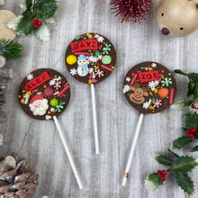 Load image into Gallery viewer, Personalised Christmas Chocolate Lollipop