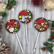 Load image into Gallery viewer, Personalised Christmas Chocolate Lollipop