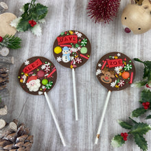 Load image into Gallery viewer, Personalised Christmas Chocolate Lollipop