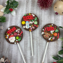 Load image into Gallery viewer, Personalised Christmas Chocolate Lollipop
