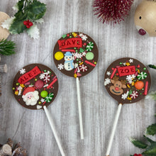 Load image into Gallery viewer, Personalised Christmas Chocolate Lollipop