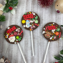 Load image into Gallery viewer, Personalised Christmas Chocolate Lollipop