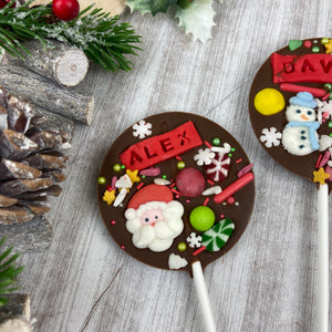 Personalised Christmas Chocolate Lollipop