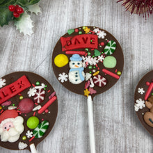 Load image into Gallery viewer, Personalised Christmas Chocolate Lollipop