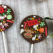 Load image into Gallery viewer, Personalised Christmas Chocolate Lollipop