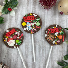 Load image into Gallery viewer, Personalised Christmas Chocolate Lollipop