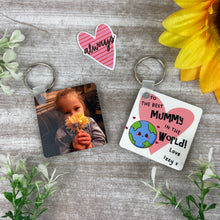 Load image into Gallery viewer, Personalised Double Sided Photo Keyring for Mum-The Persnickety Co